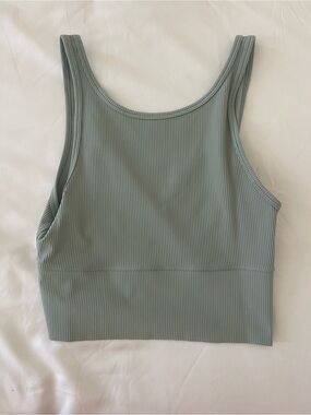 lululemon athletica Sage Green Ribbed Crop Tank